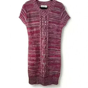Cato Girls Pink Knit Sweater Dress Knee Length Short Sleeve-Size XL